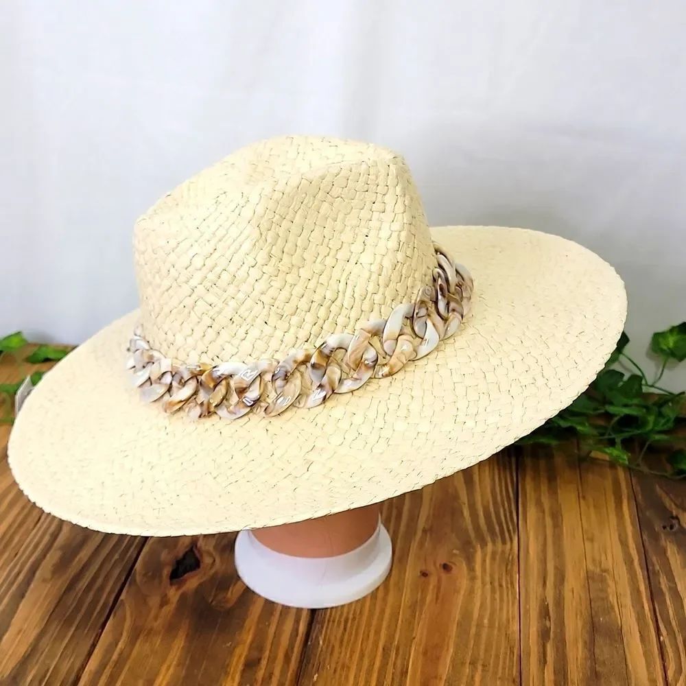 Time and Tru. Straw Hat. Classy Band. OSFA. NWT